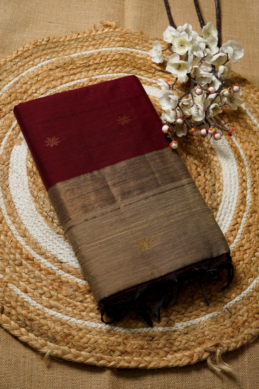 Wine Maroon Maheswari