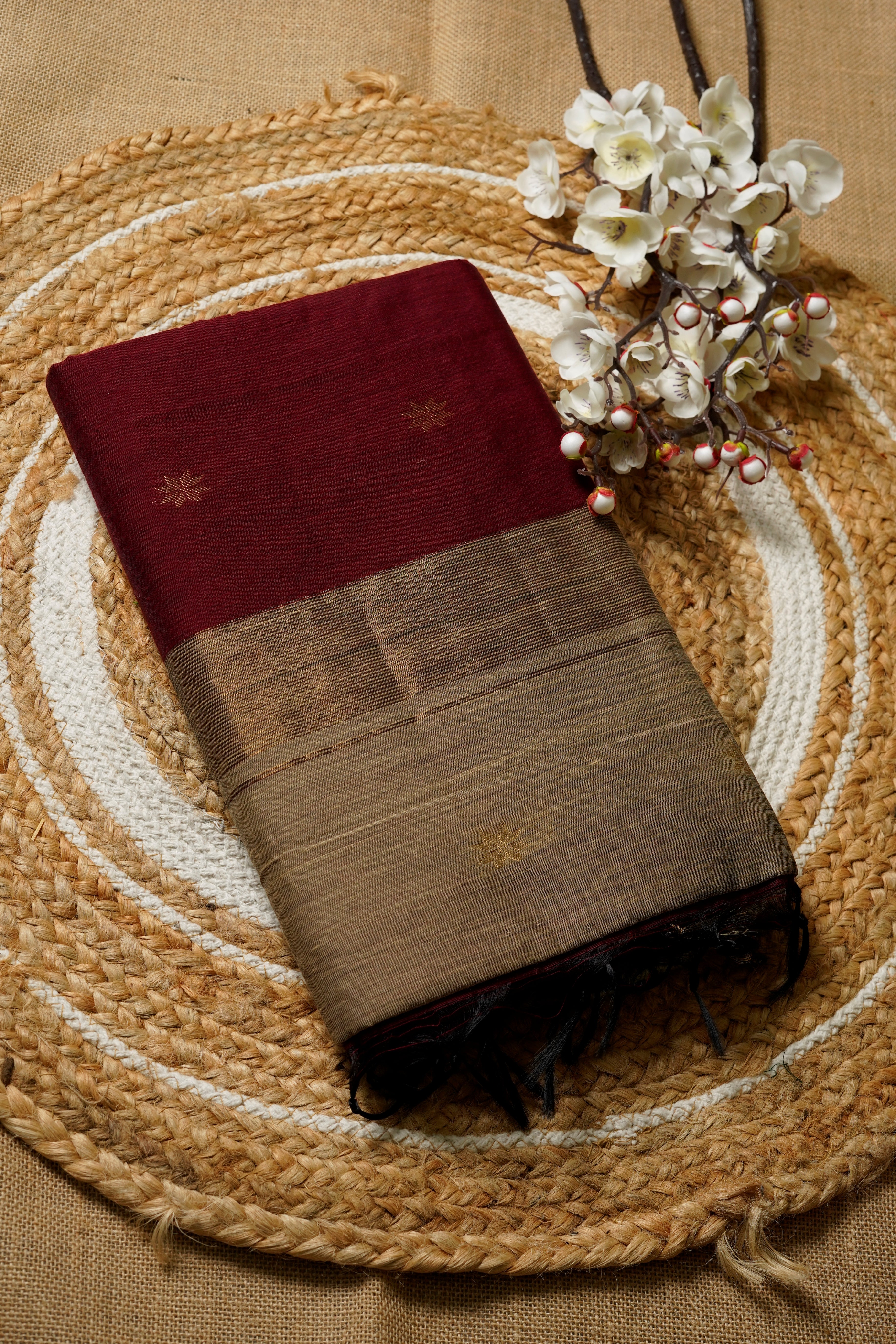 Wine Maroon Maheswari