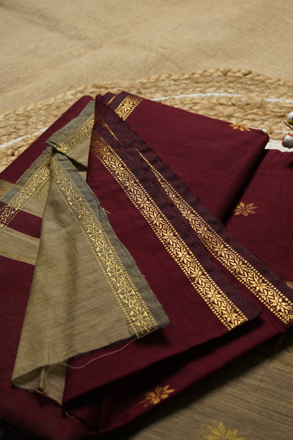 Wine Maroon Maheswari
